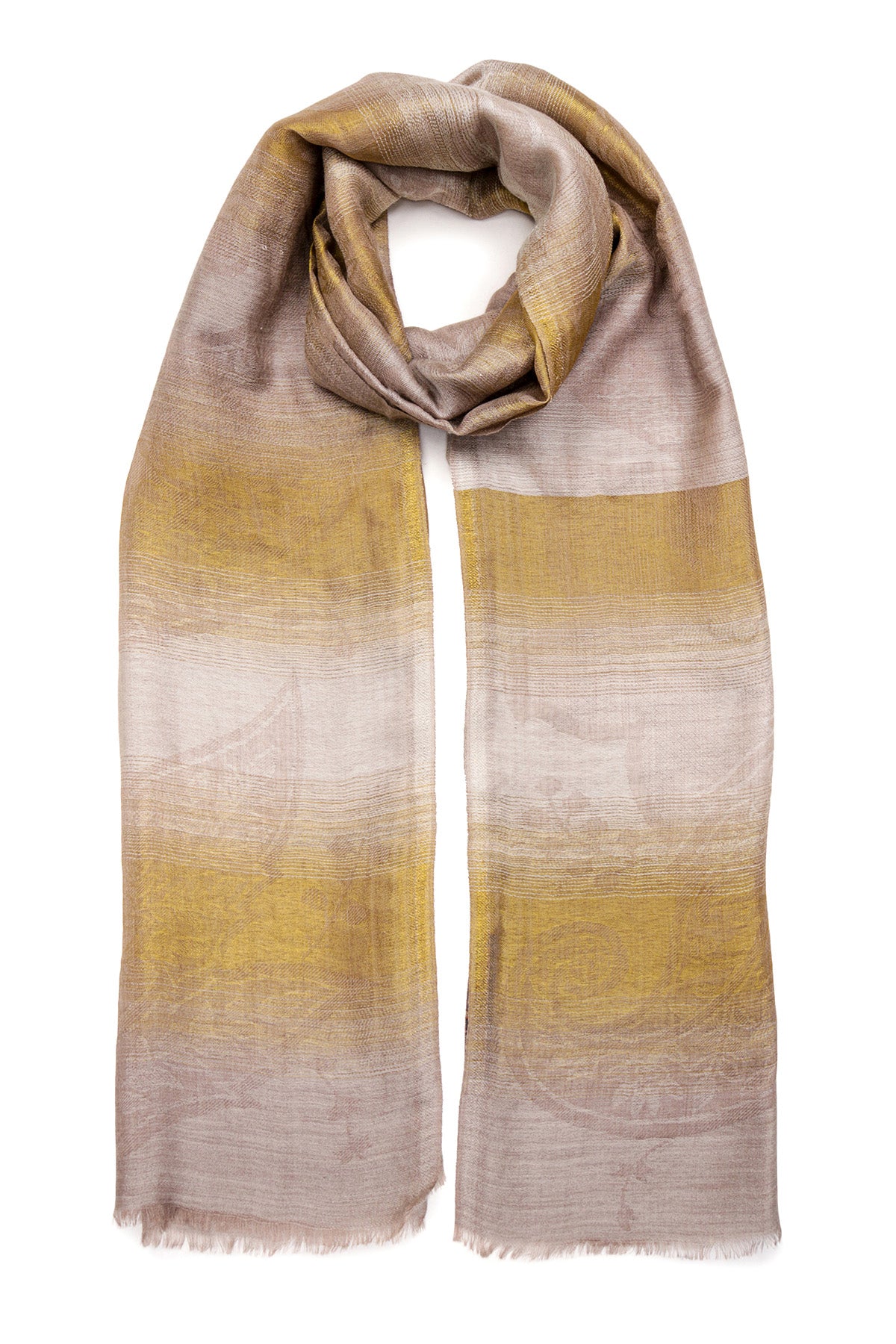 Pashmina Self Weave Drift | Honey-Peach