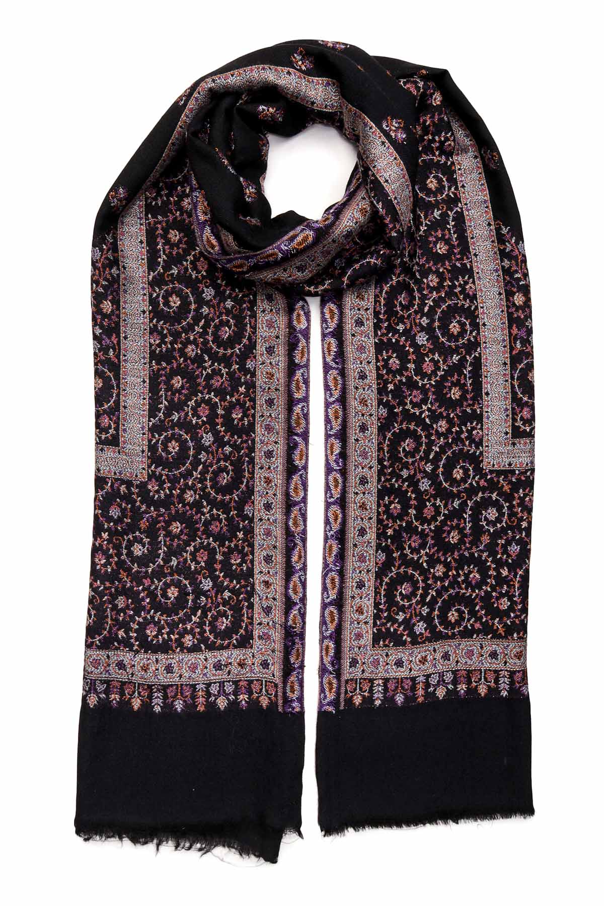 Pashmina Embroidery Border - Grand Court | Mahogany