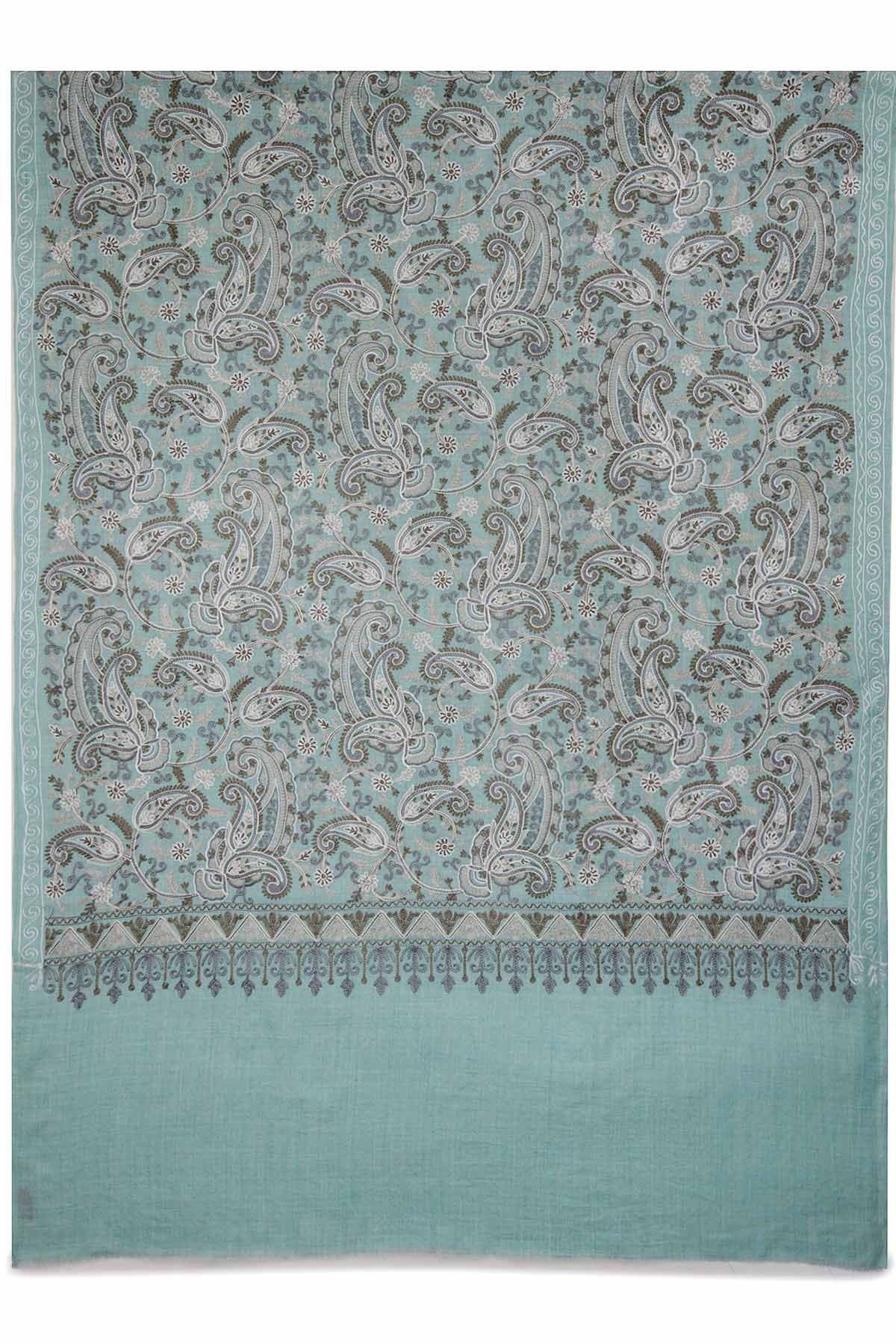 Pashmina Tapestry Paisley Field | Blue-Grey