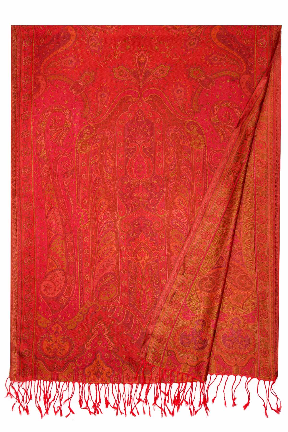 Pure Silk Jamawar Reversible | Crimson