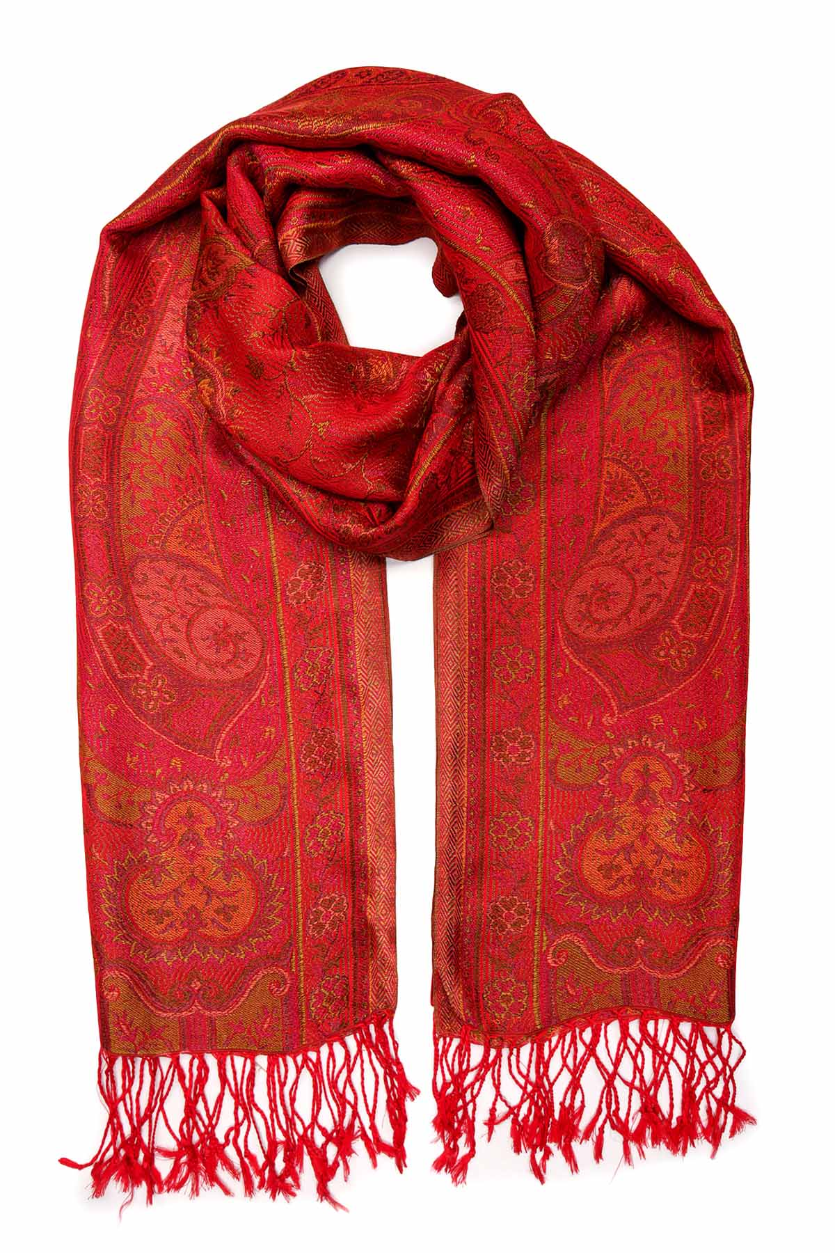 Pure Silk Jamawar Reversible | Crimson