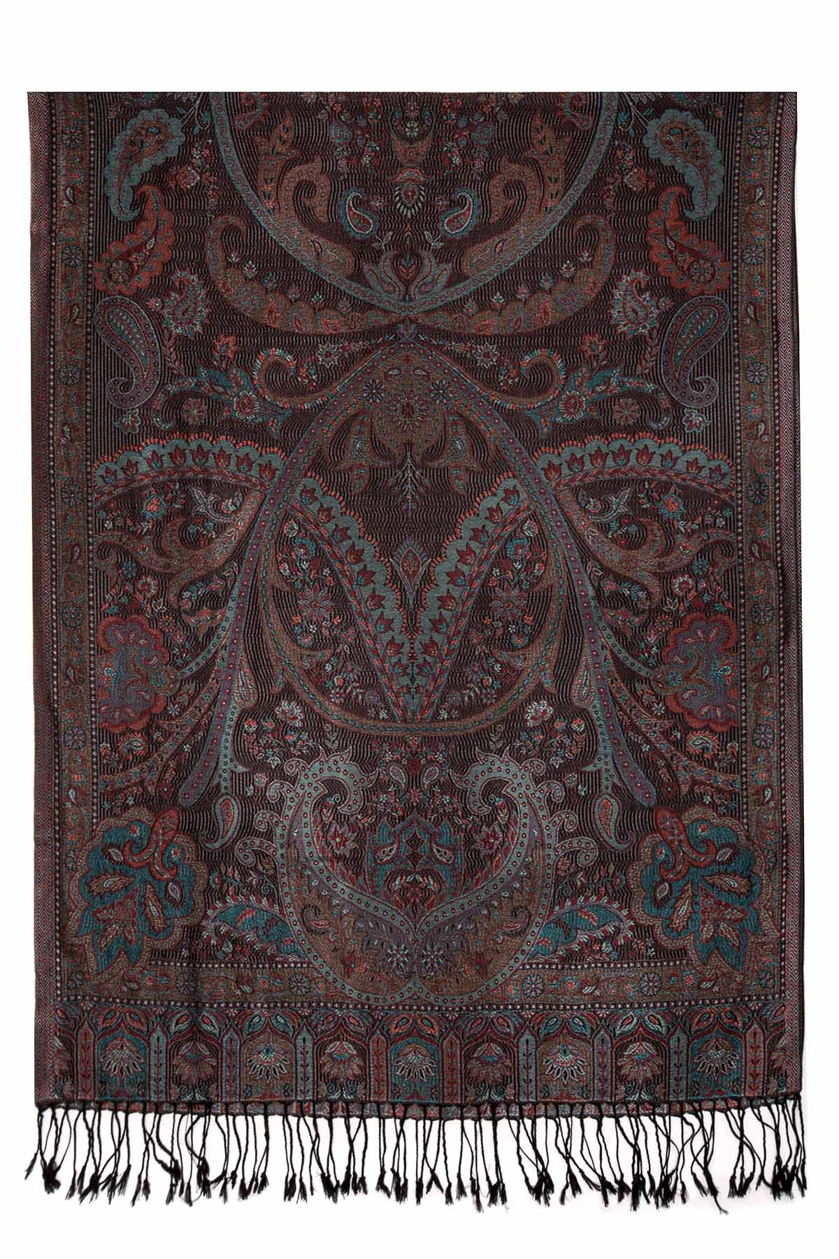Pure Silk Jamawar Reversible | Dark Chocolate