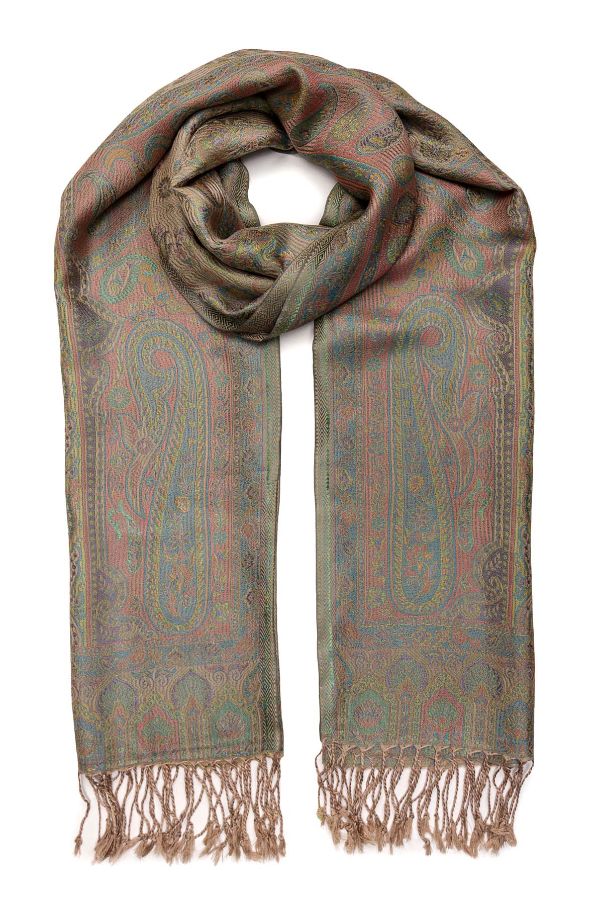 Pure Silk Jamawar Reversible | Olive