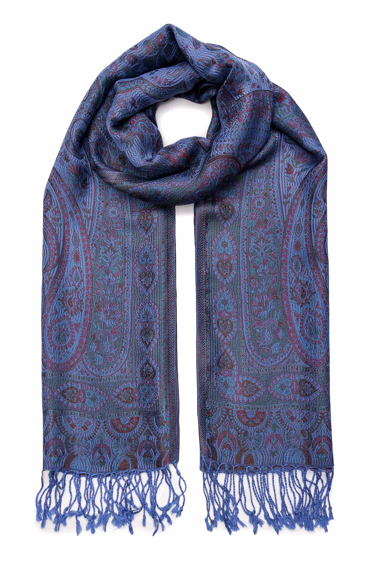 Pure Silk Jamawar Reversible | Periwinkle