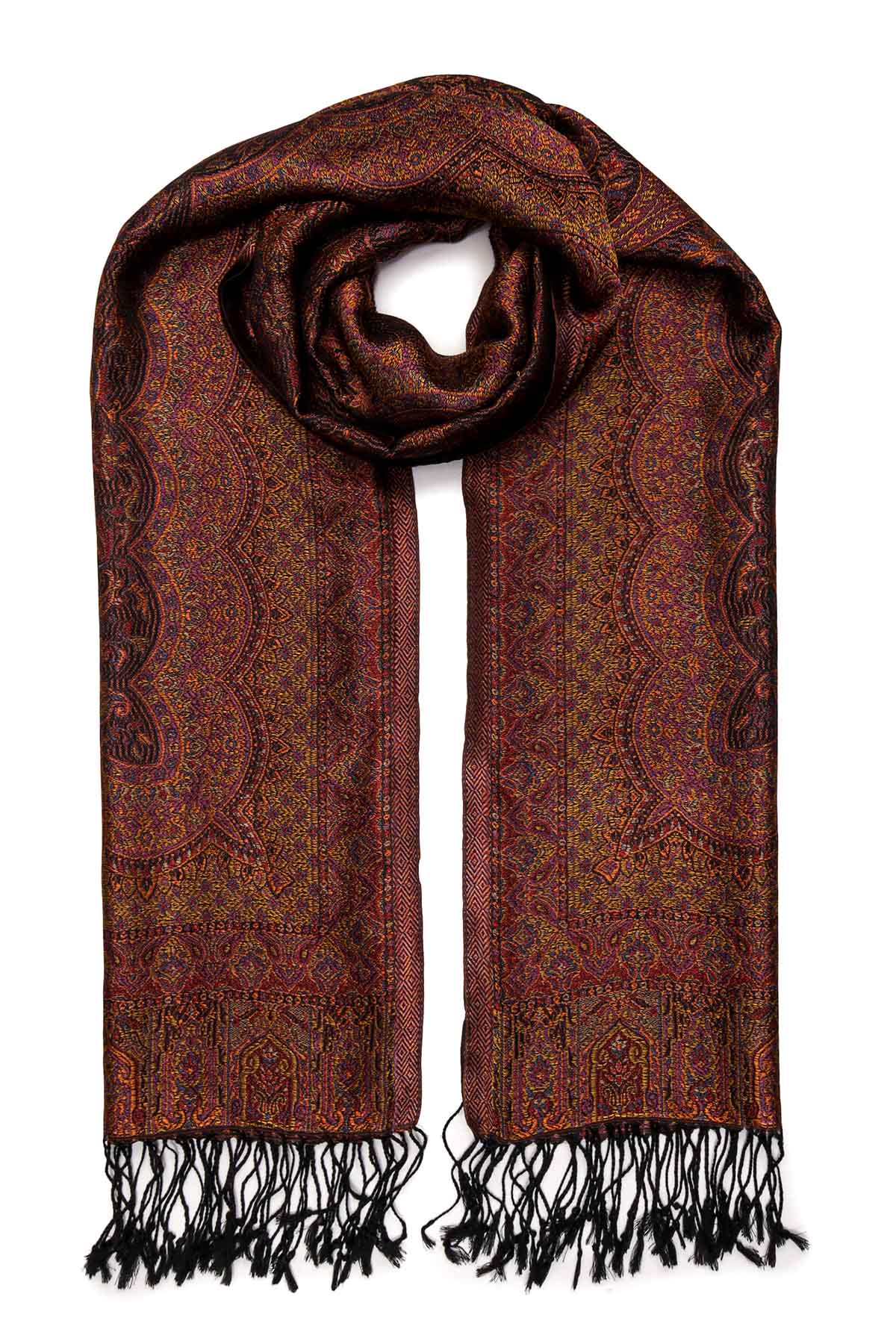 Pure Silk Jamawar Reversible | Wine