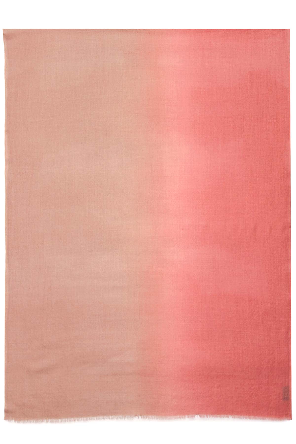 Handwoven Cashmere Ombre | Coral Pink-Blush Beige