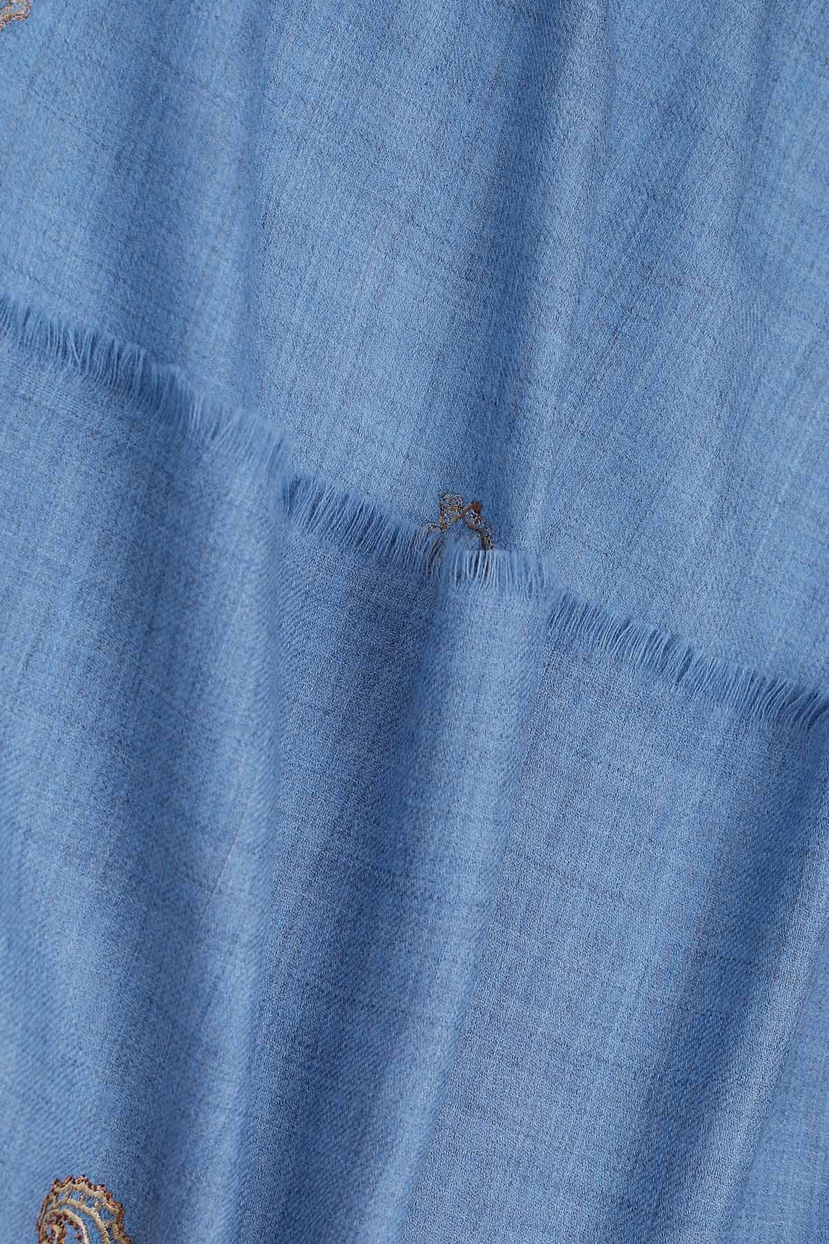 Pashmina Embroidery - Tide | Chambray-Blue