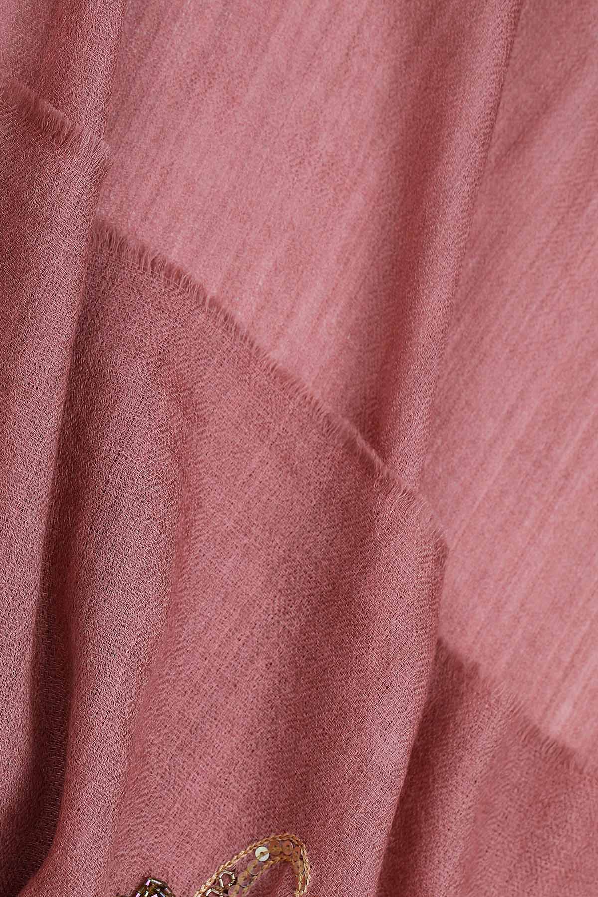 Cashmere Embroidery - Seahorses | Smoky-Pink