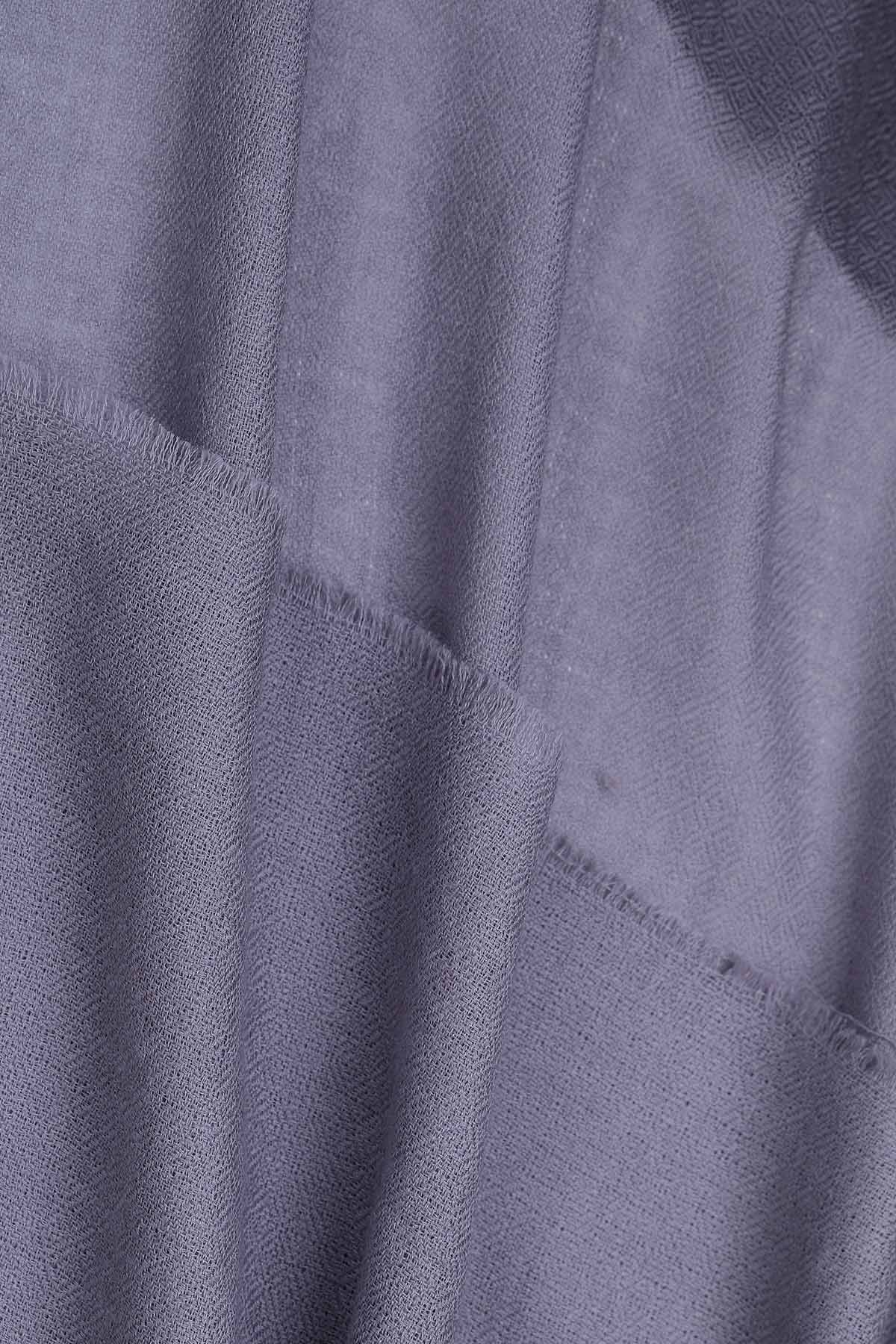 Cashmere Embroidery - Seahorses | Purple-Gray