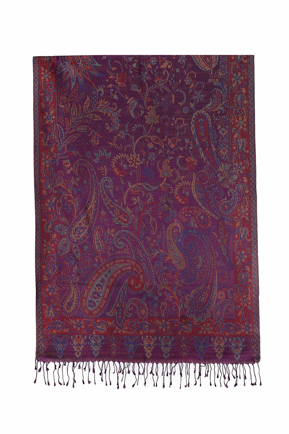 Pure Silk Jamawar Reversible | Purple-Burgundy