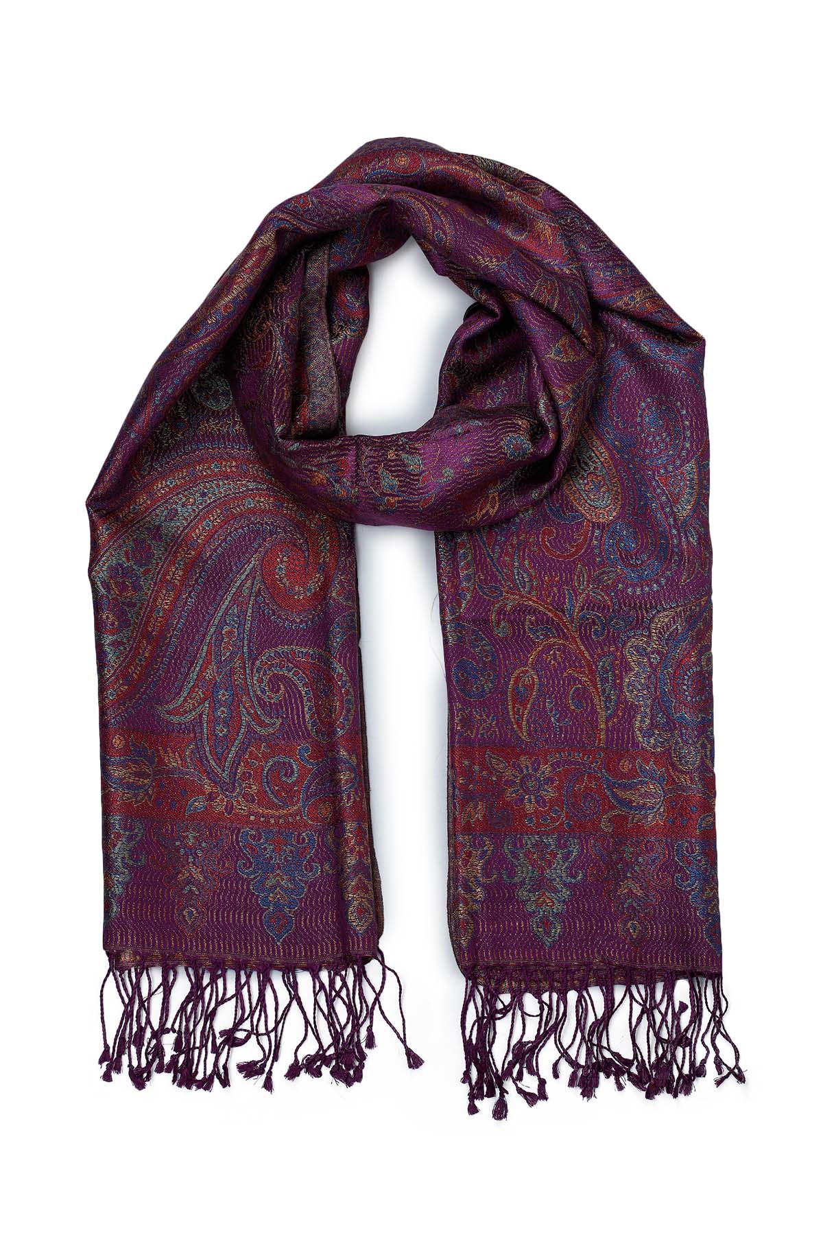 Pure Silk Jamawar Reversible | Purple-Burgundy