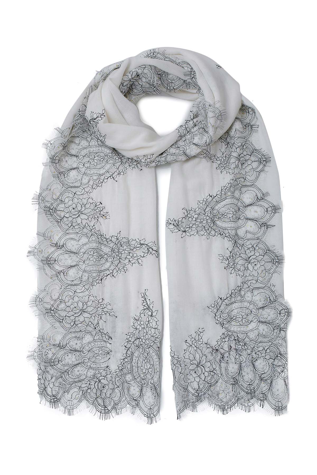 Cashmere Chantilly Lace Crest | Pale-Mist