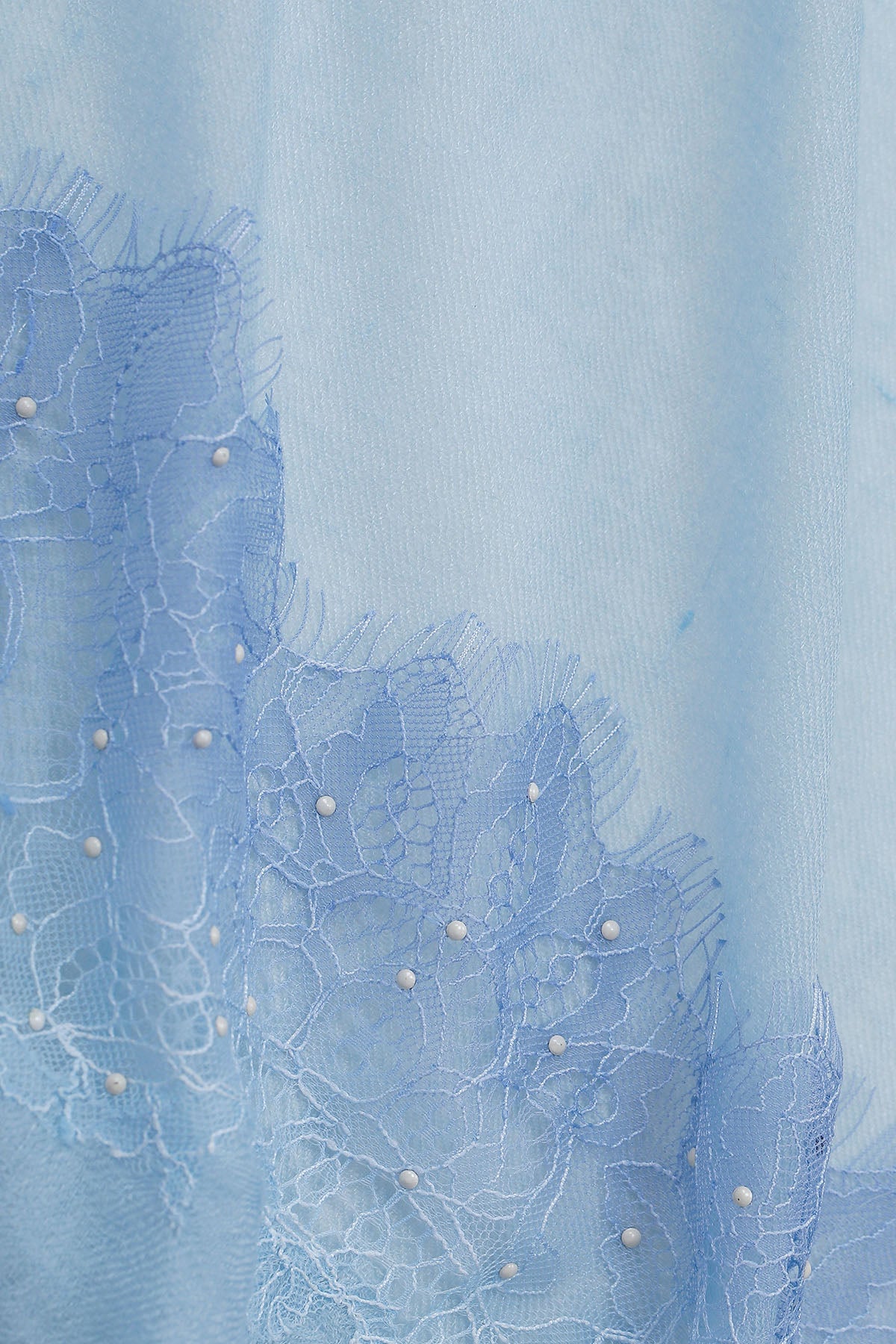 Cashmere Chantilly Lace Embrace | Muted-Cornflower