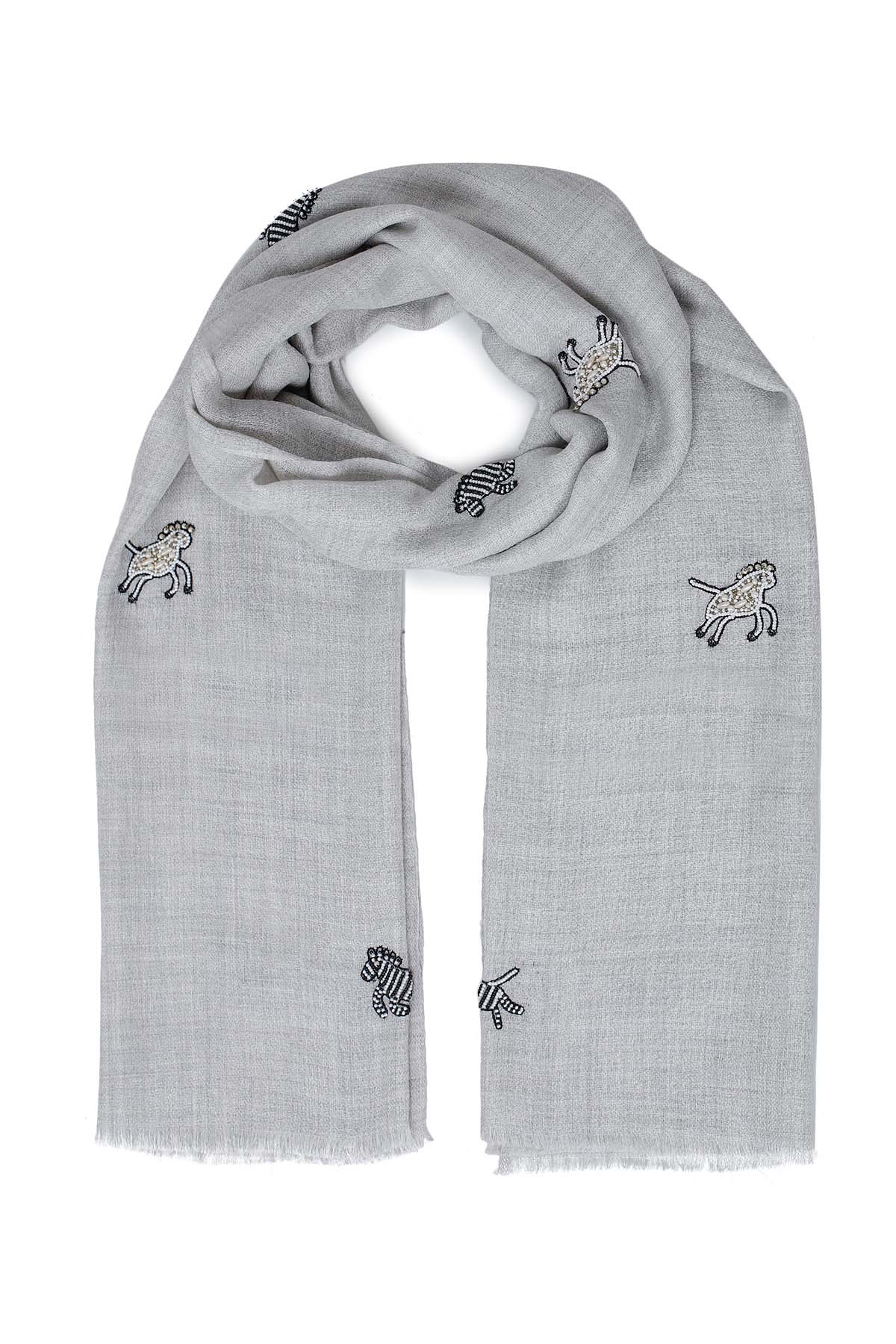 Cashmere Embroidery - Serengeti | Soft-Ash