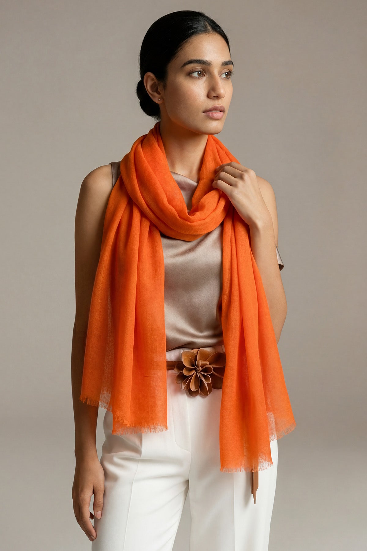 Handwoven Cashmere Souffle | Orange