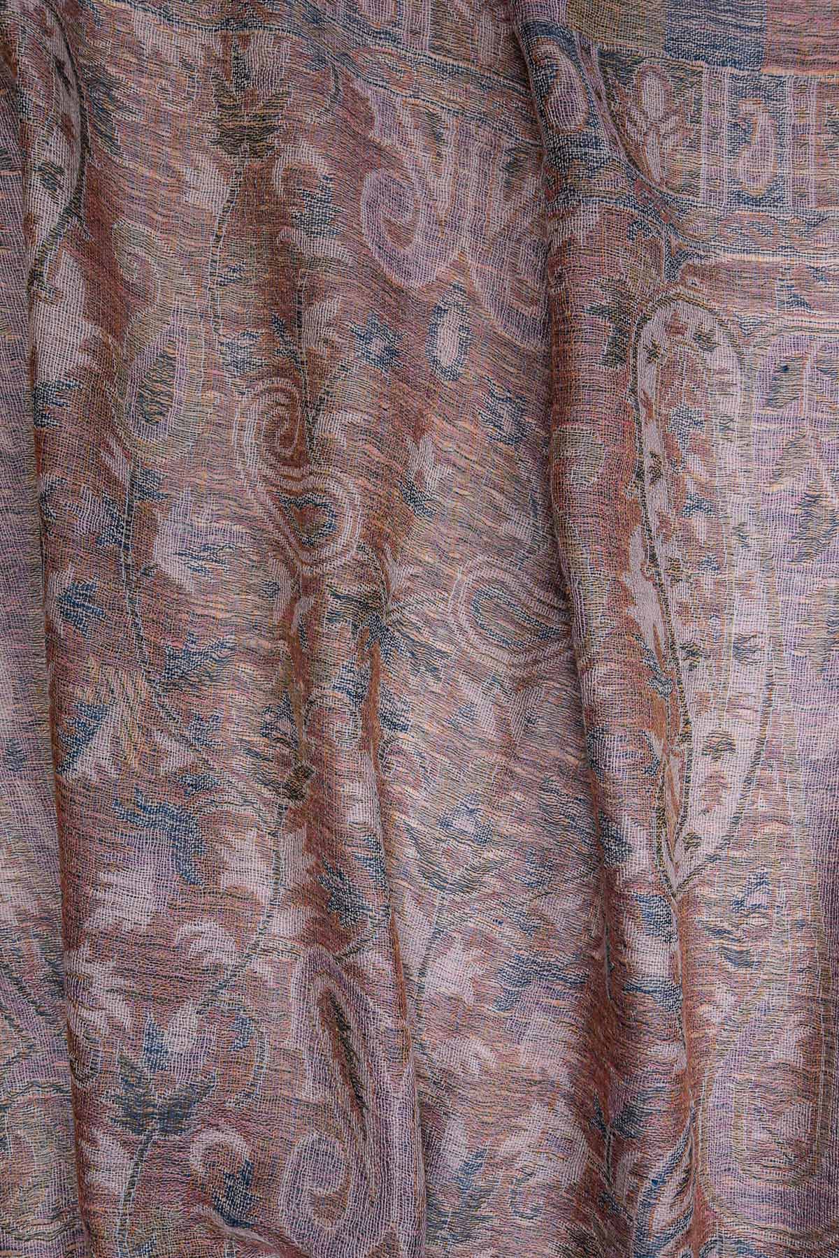 Pashmina Jamawar – Paisley Garden | Blue-Grey