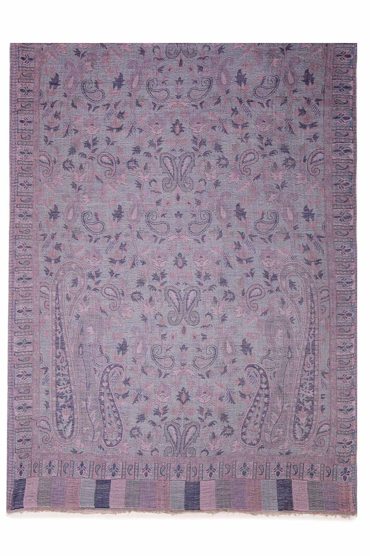 Pashmina Jamawar – Paisley Garden | Muted-Lavender