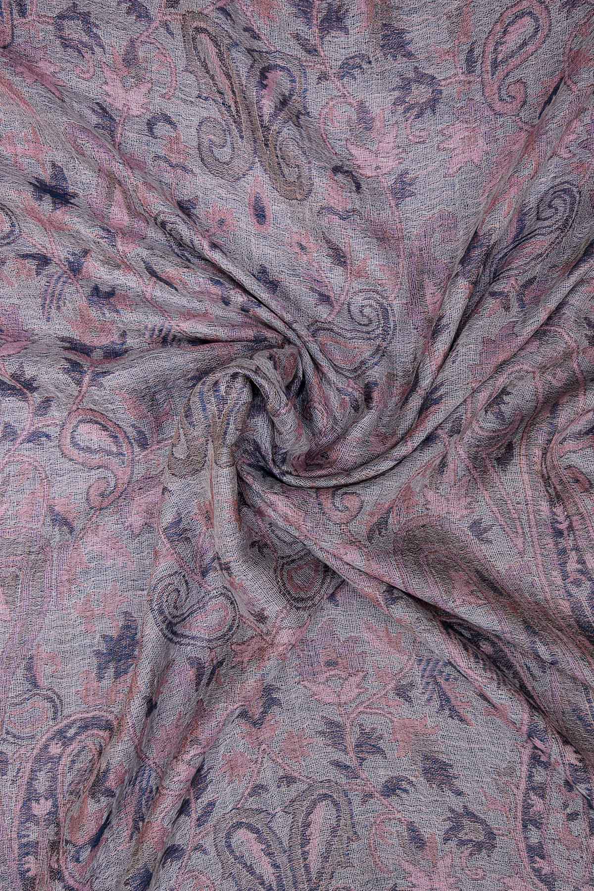 Pashmina Jamawar – Paisley Garden | Muted-Lavender