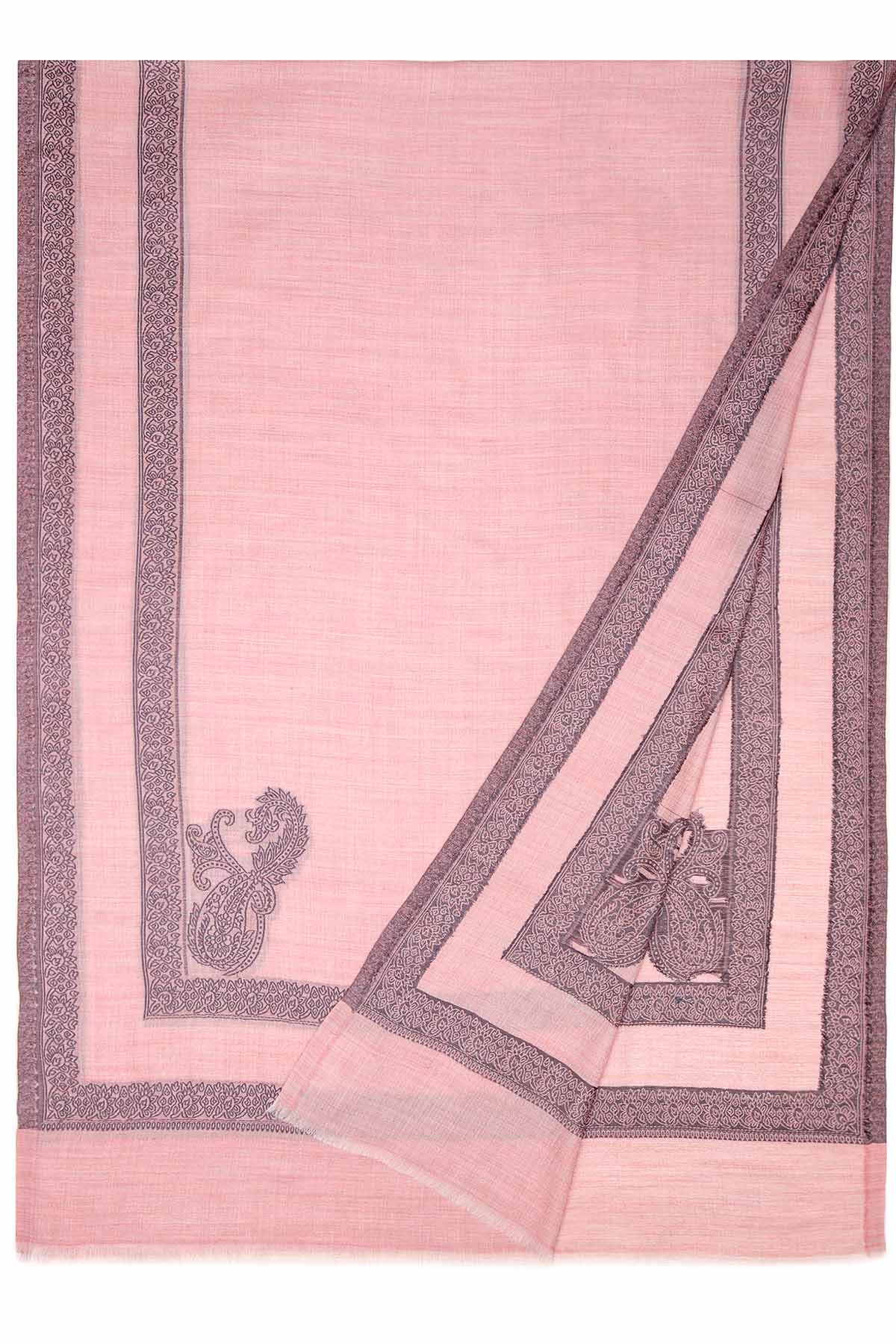 Pashmina Birds Eye - Paisley Edge | Soft-Pink