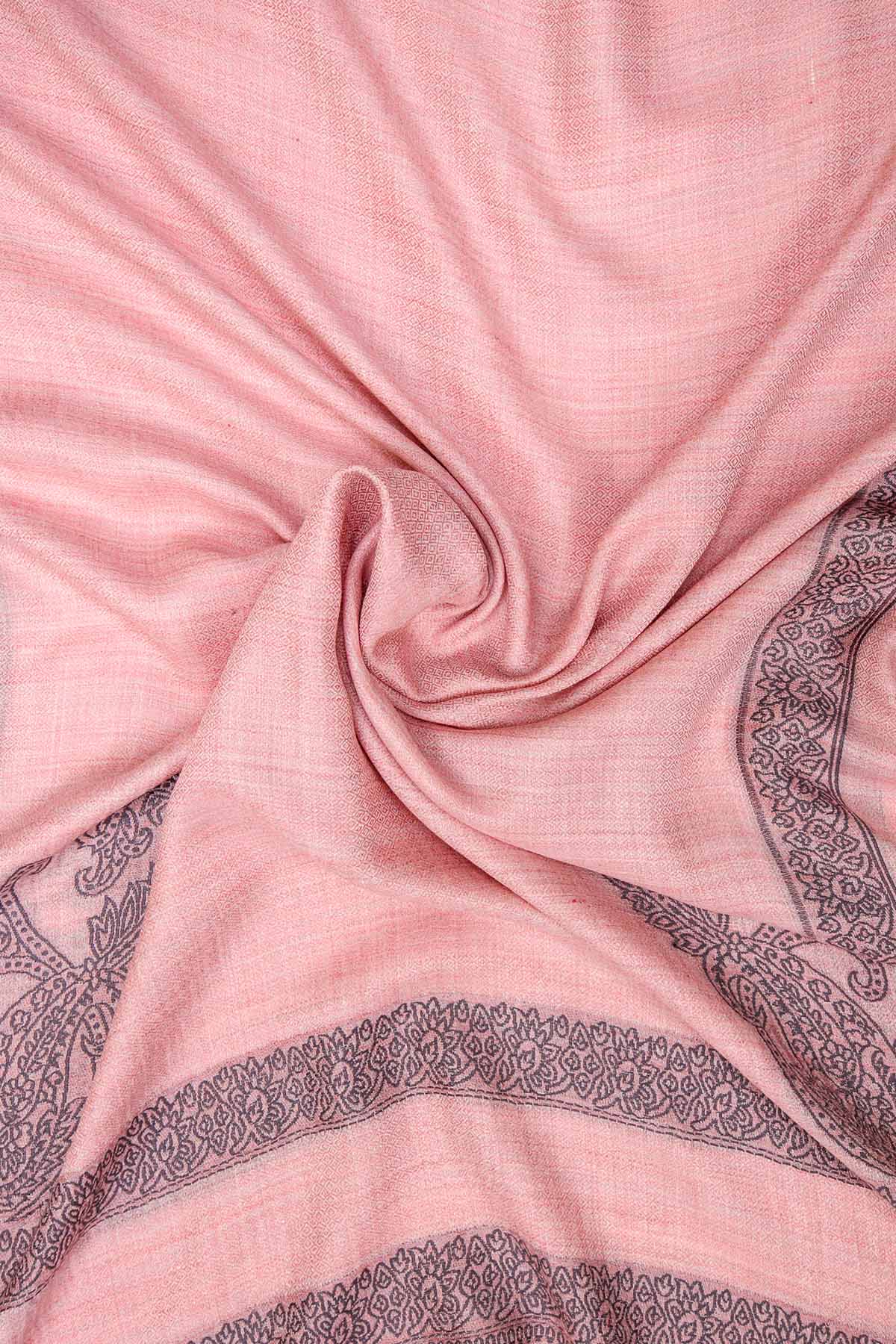 Pashmina Birds Eye - Paisley Edge | Soft-Pink