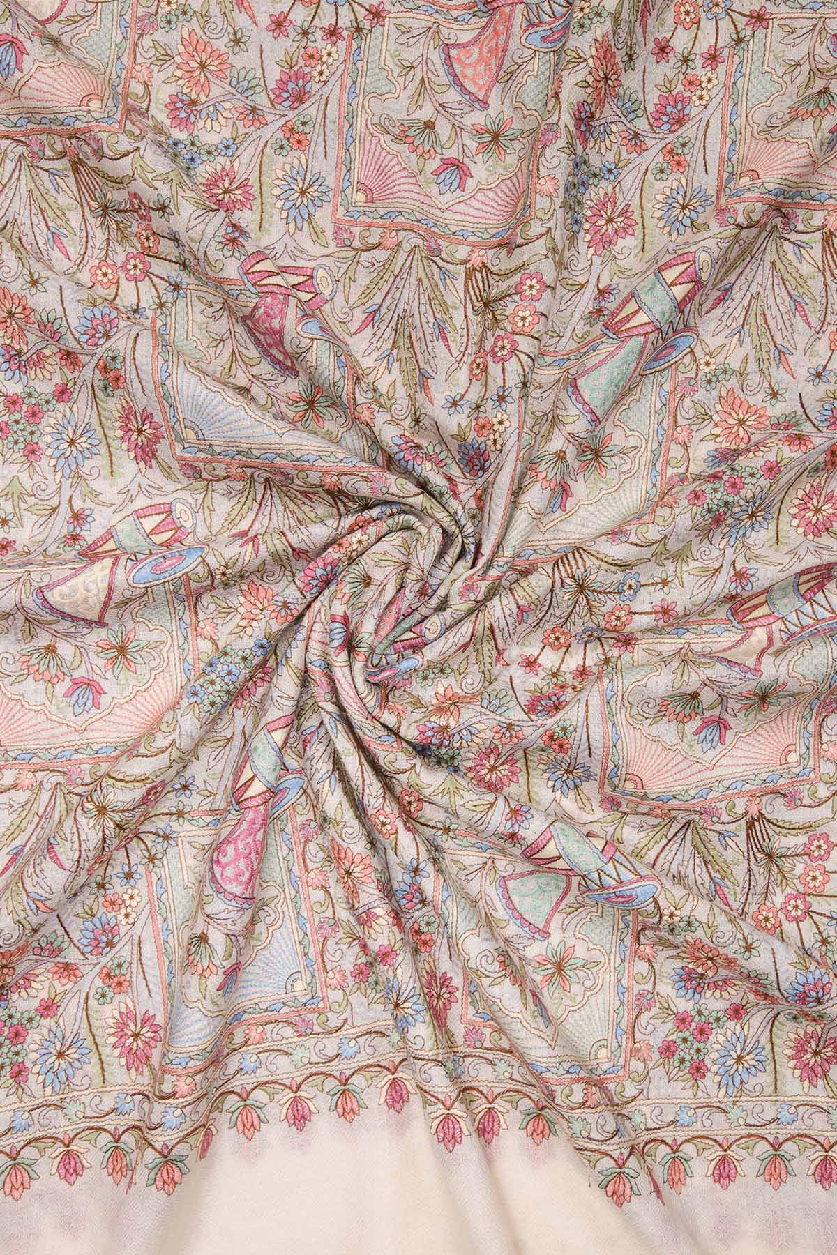 Cashmere Jardin Tapestry | Cream-Raspberry