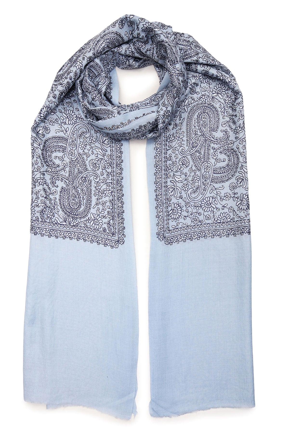 Pashmina Tapestry Paisley Trio | Powder Blue