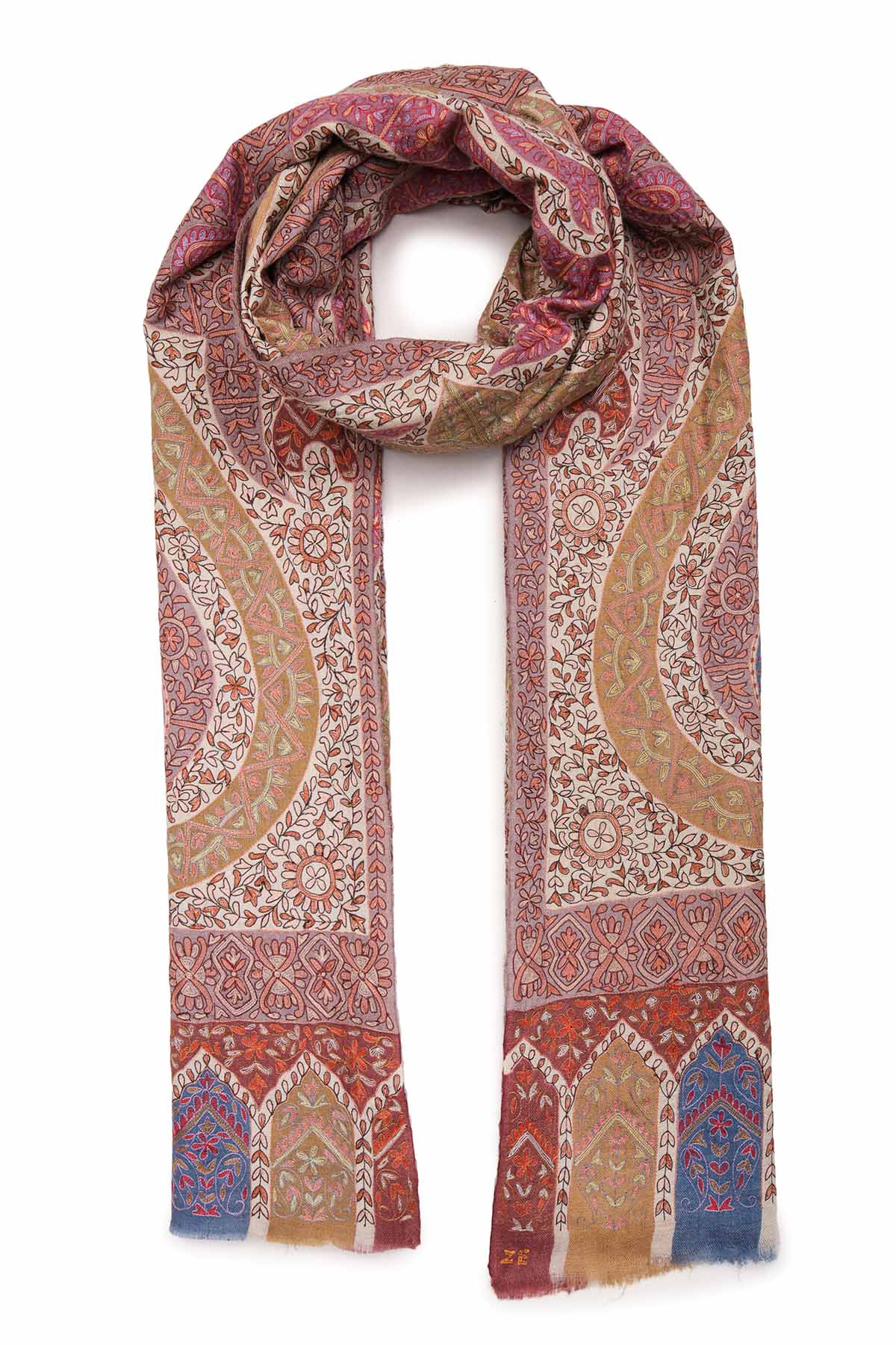 Cashmere Imperial Paisley Shawl | Rose-Beige