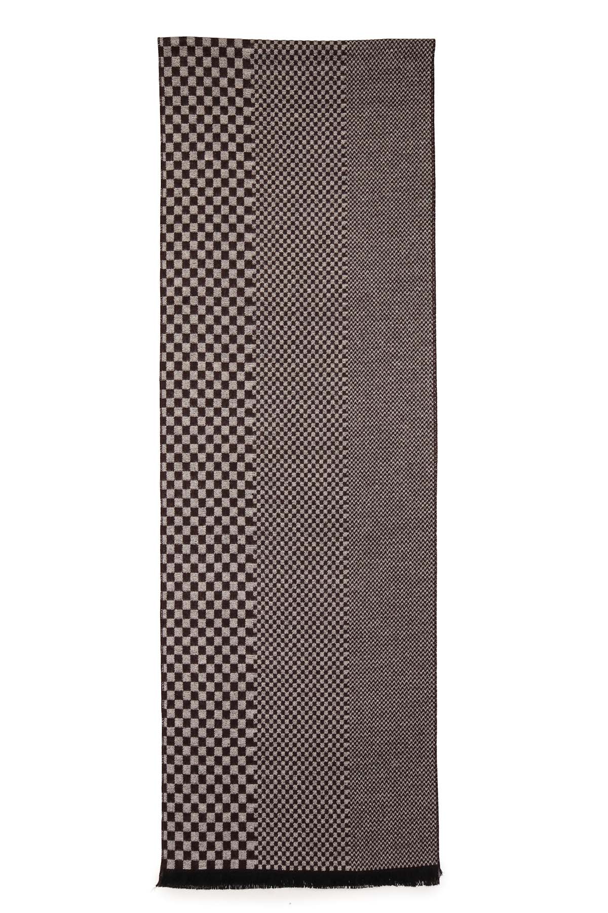 Pashmina Muffler Alternating Checks | Espresso