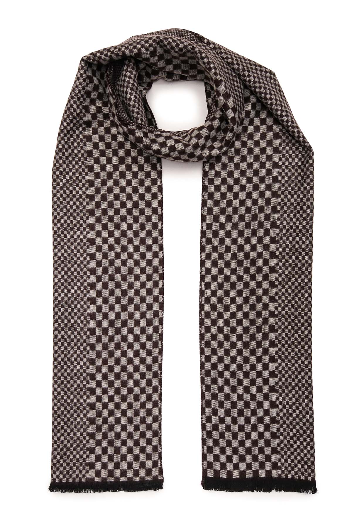 Pashmina Muffler Alternating Checks | Espresso