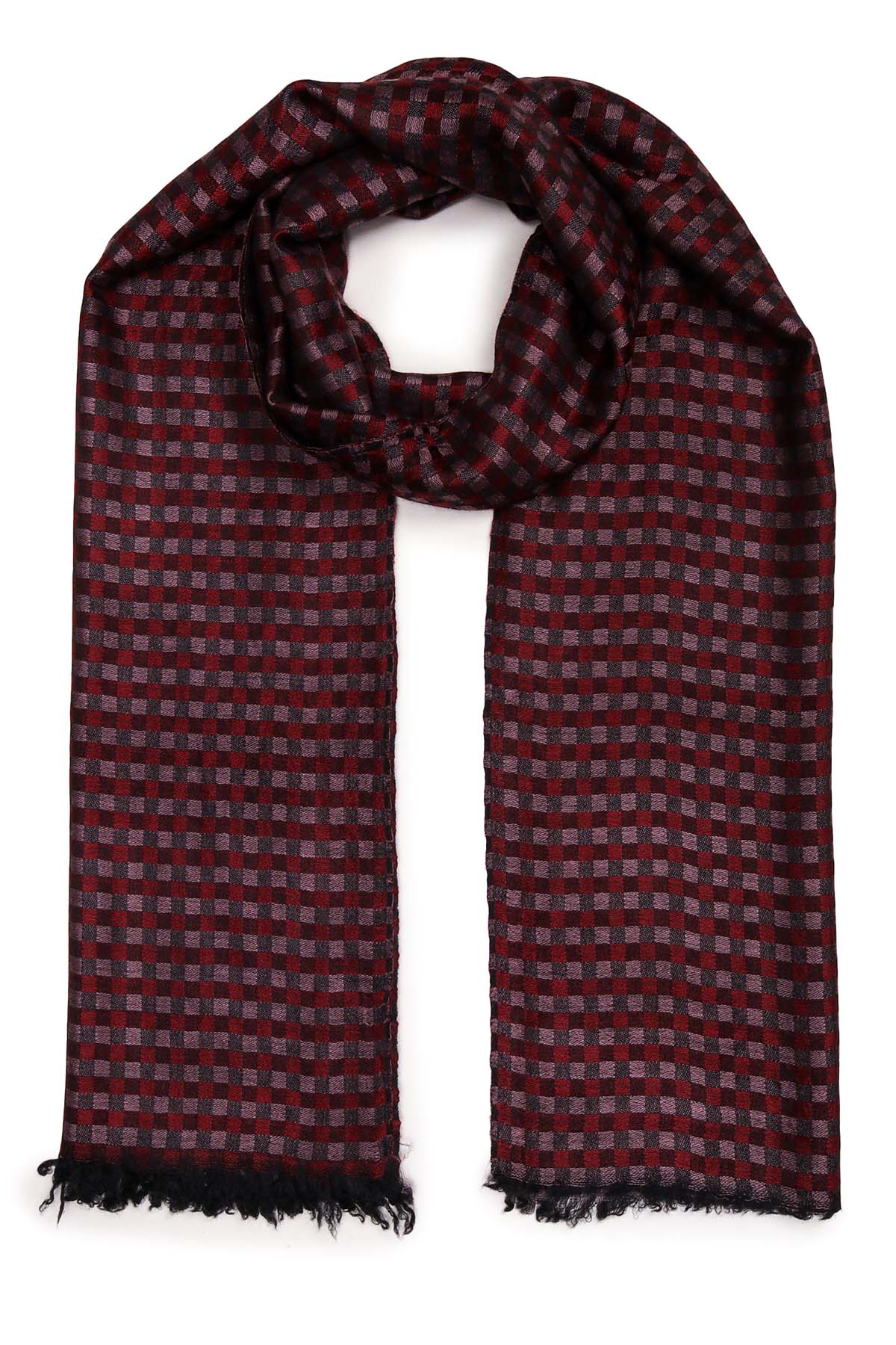 Cashmere Highlands Checkerboard | Maroon-Burgundy