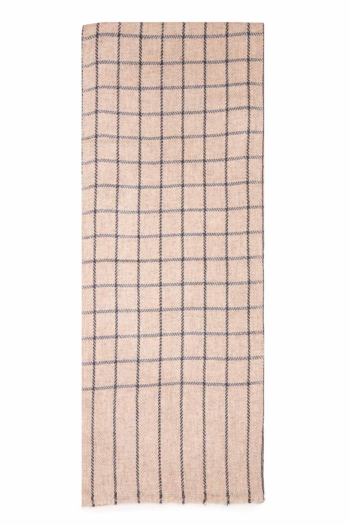 Pashmina Muffler Windowpane | Sandy-Oatmeal