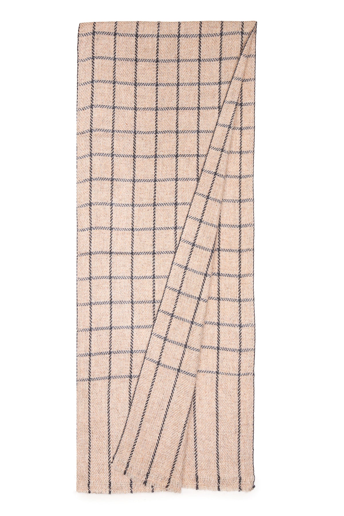 Pashmina Muffler Windowpane | Sandy-Oatmeal