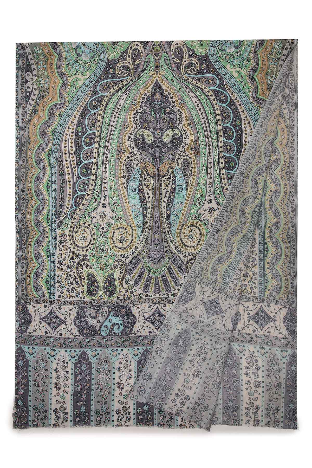 Cashmere Imperial Paisley Stole | Sage
