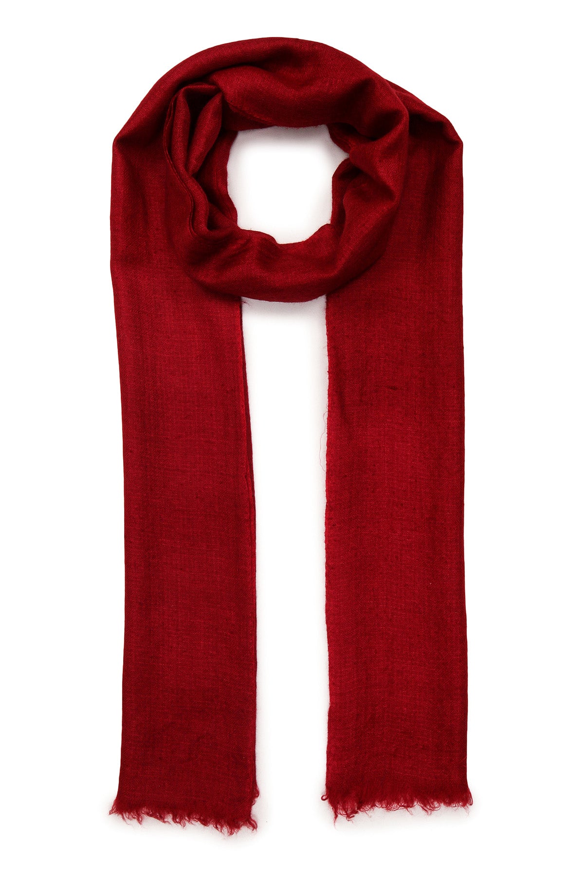 Handwoven Cashmere Muffler | Deep-Red