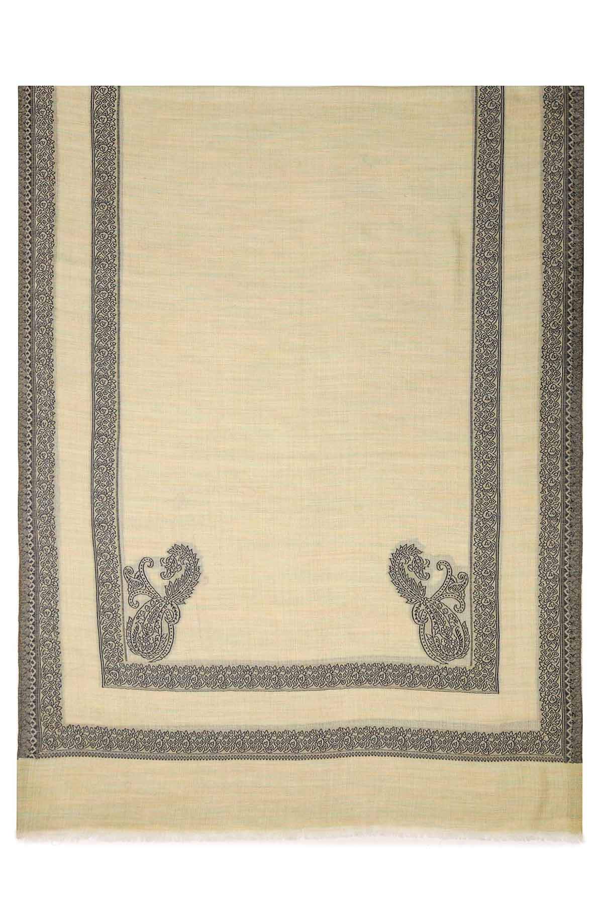 Pashmina Birds Eye - Paisley Edge | Olive