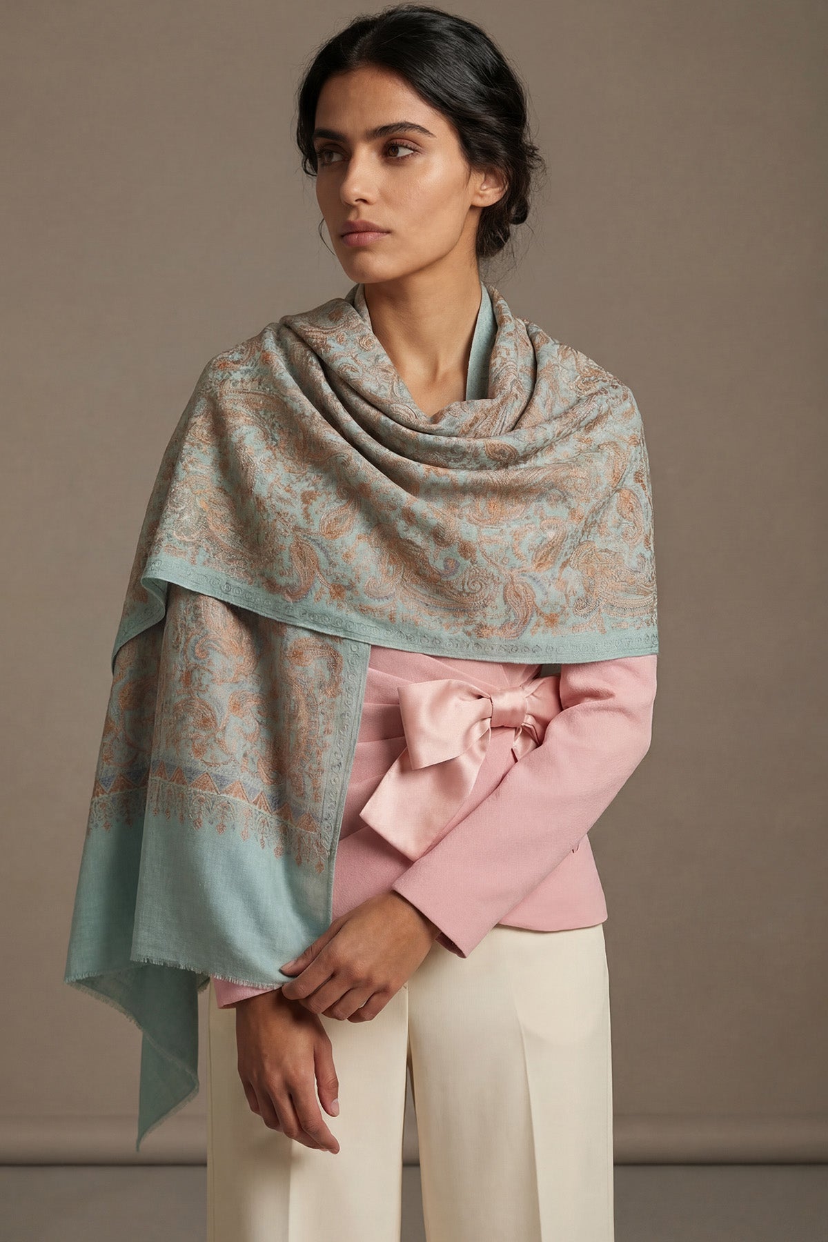 Pashmina Tapestry Paisley Field | Rose-Copper