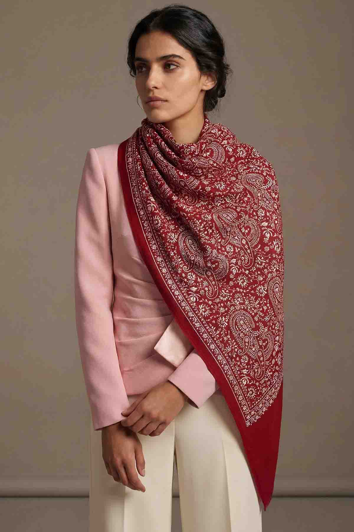 Pashmina Tapestry Paisley Trio | Crimson