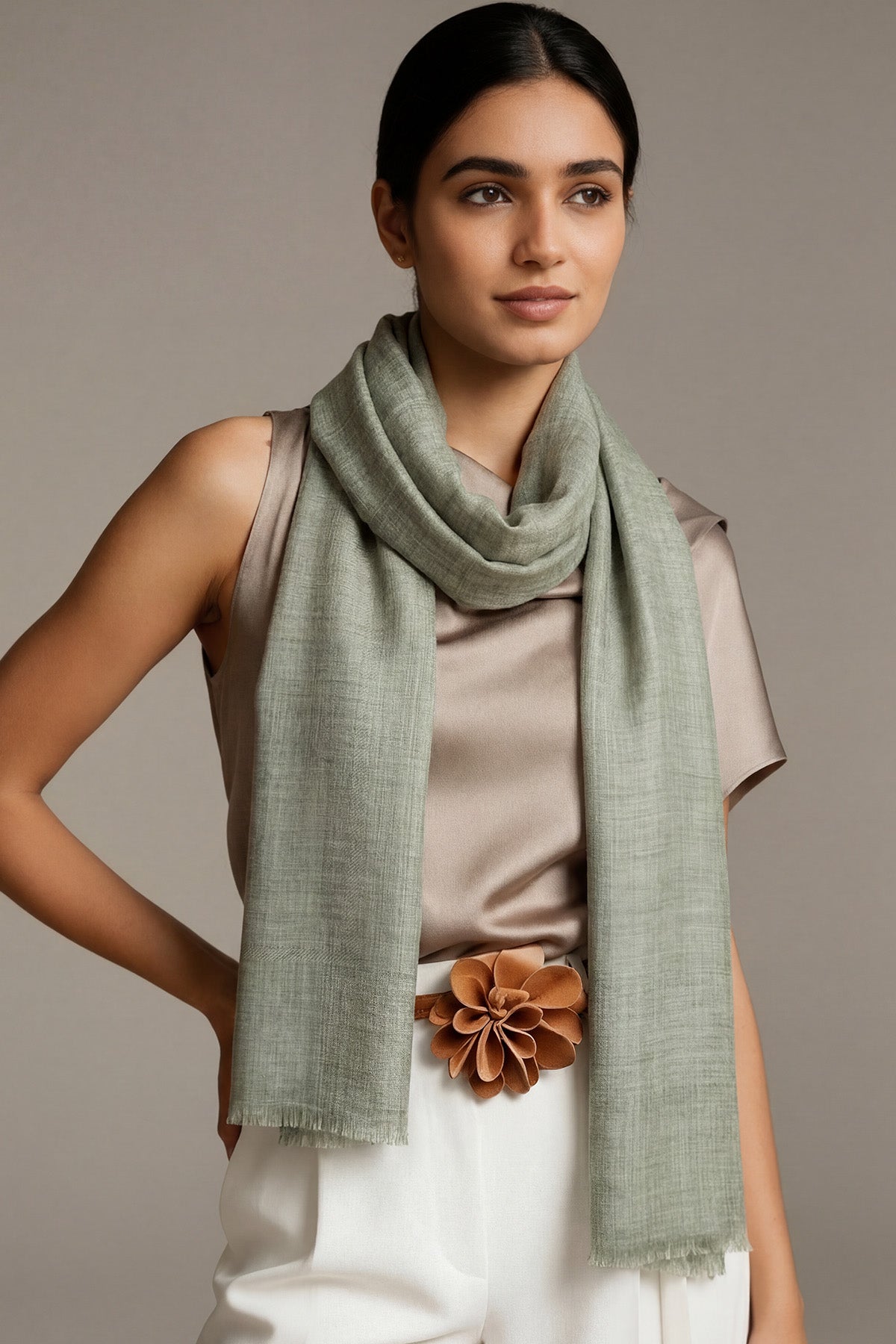 Handwoven Cashmere Souffle | Sage