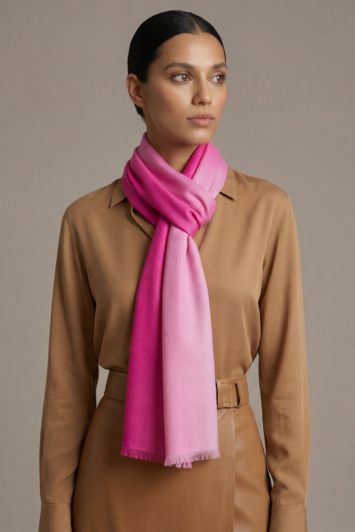 Pashmina Bird's Eye Ombre | Fuschia