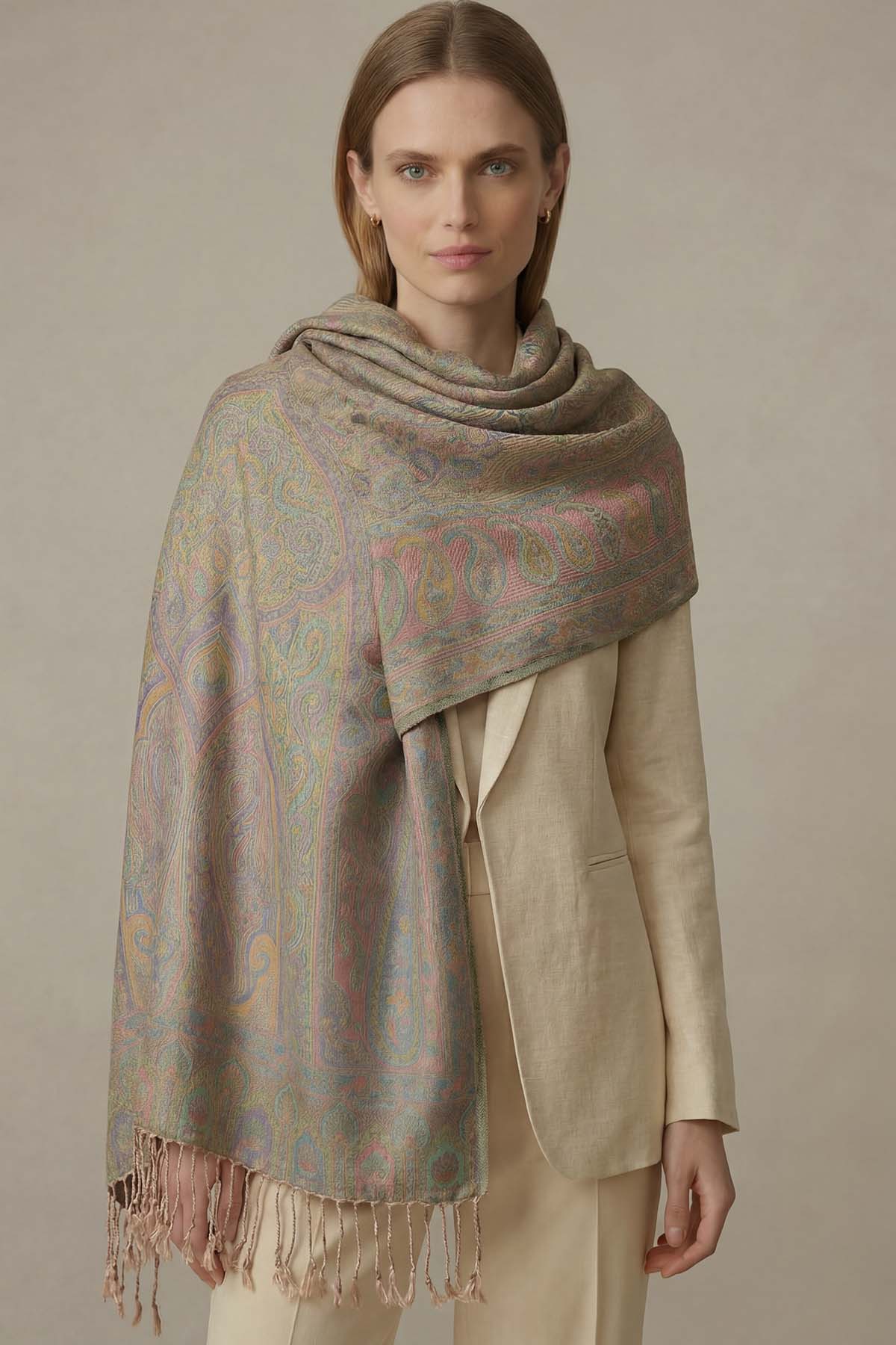 Pure Silk Jamawar Reversible | Olive