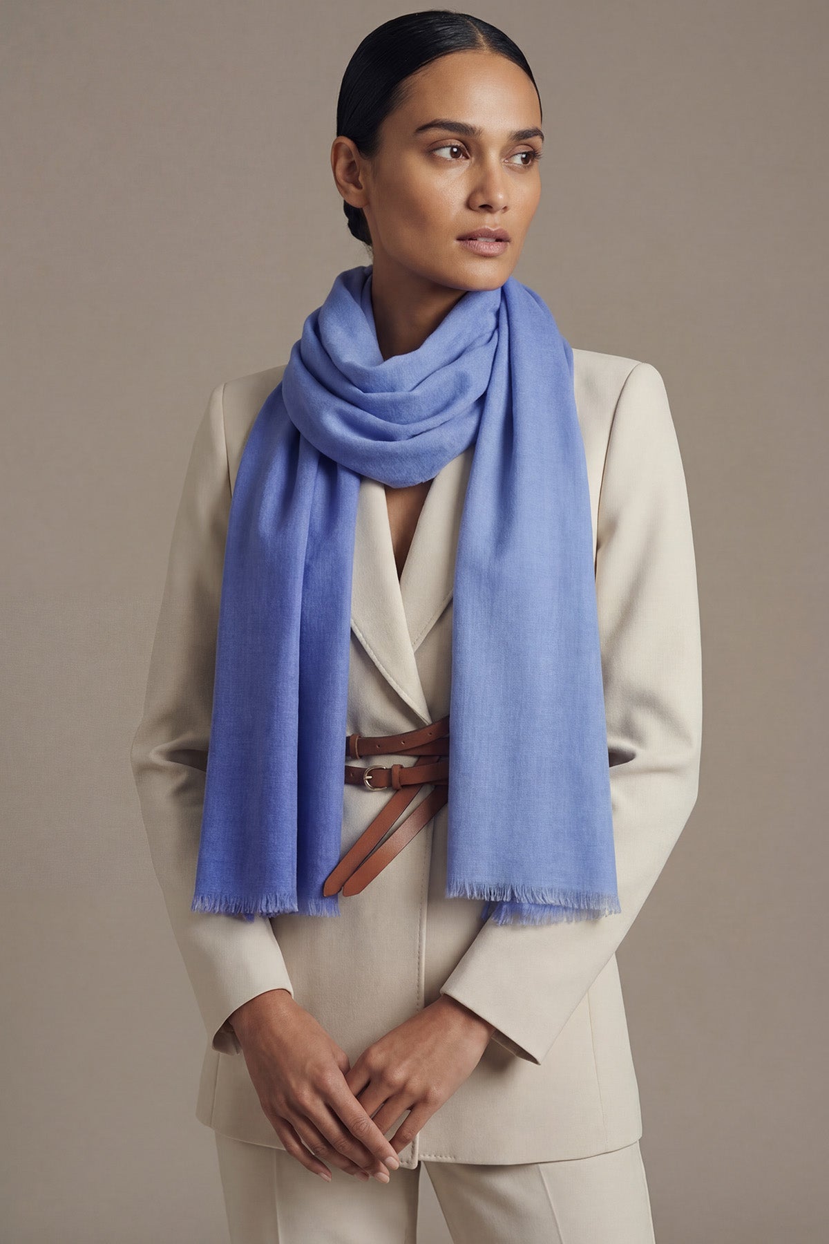 Handwoven Cashmere Ombre | Cornflower-Periwinkle