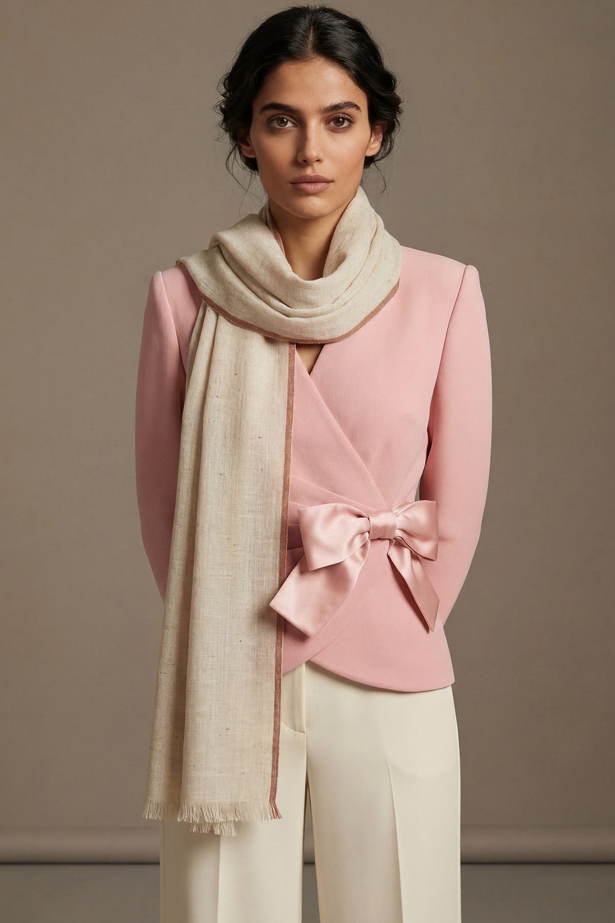 Khadi Pashmina | Ivory-Ecru
