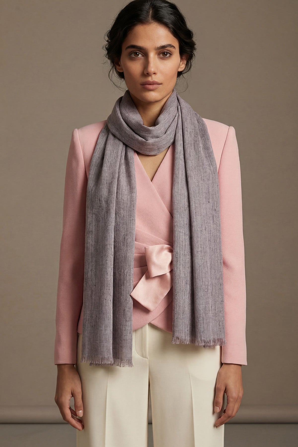 Khadi Pashmina | Grey-Mauve