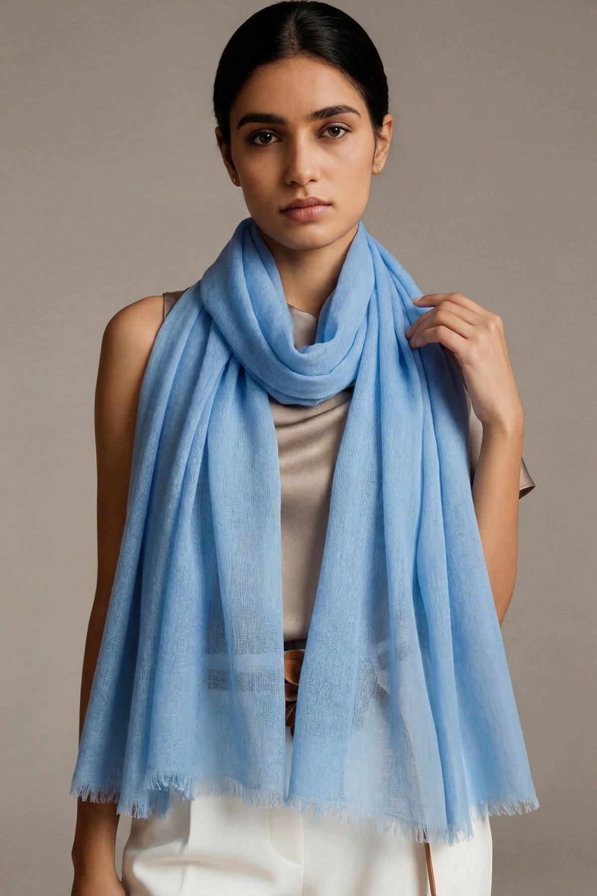 Handwoven Cashmere Souffle | Cool-Blue