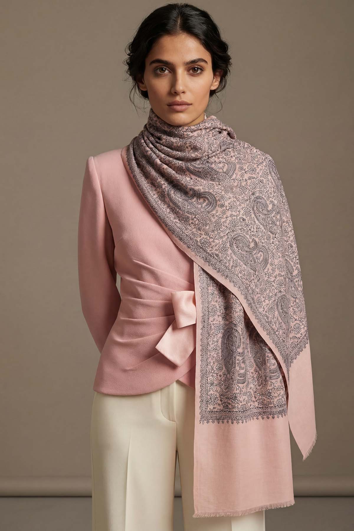 Pashmina Tapestry Paisley Trio | Peach Blush
