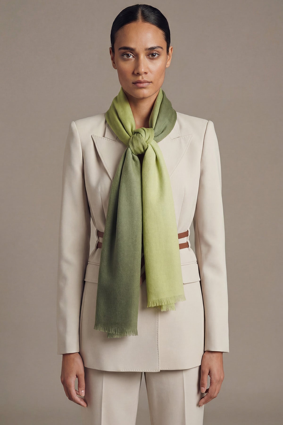 Handwoven Cashmere Ombre | Sage-Chartruese