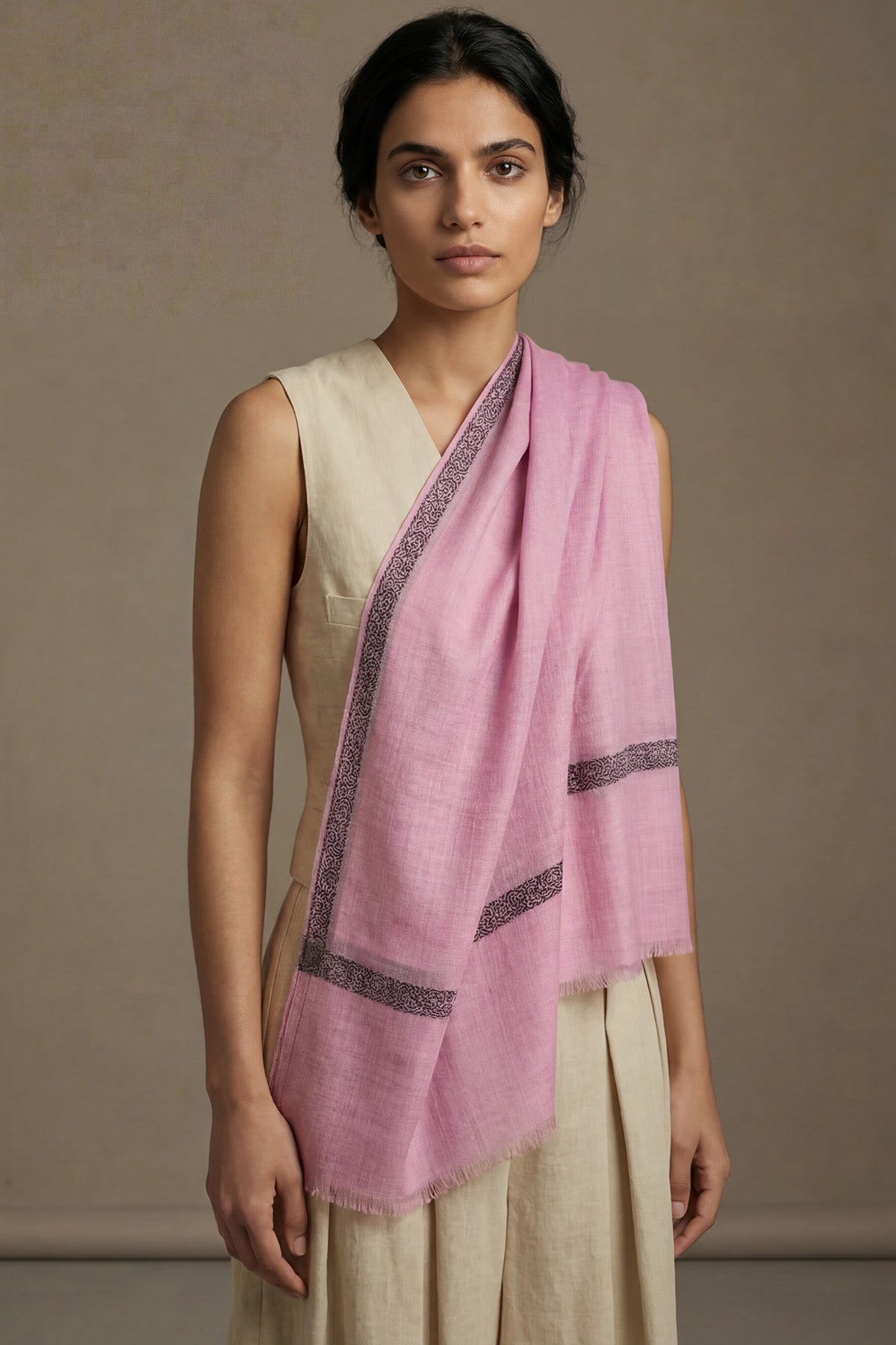 Pashmina Birds Eye - Trimline | Mauve-Pink