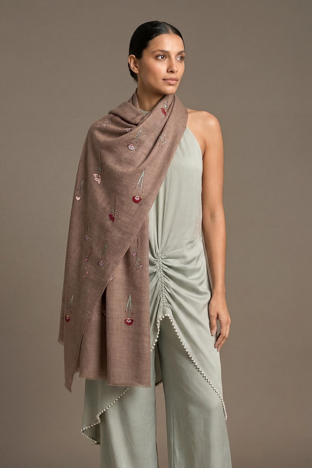 Cashmere Floral Cascade | Rosy-Tan