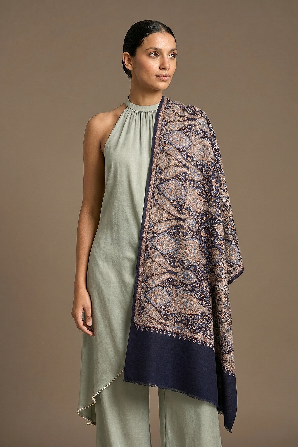 Cashmere Imperial Garden | Aubergine-Tan