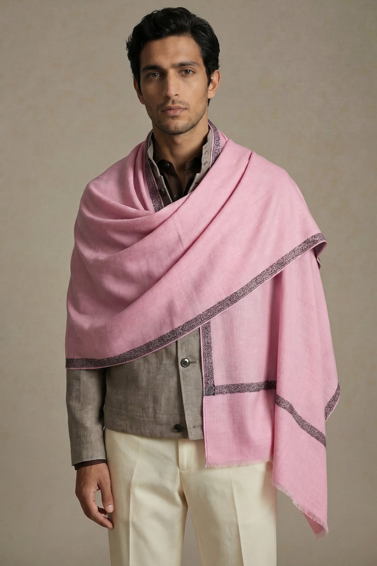 Pashmina Birds Eye - Trimline | Mauve-Pink